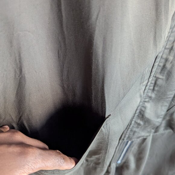 Soia & Kyo Bia Bonsai Green Modal Satin Unlined Long Bomber Jacket - Picture 9 of 12